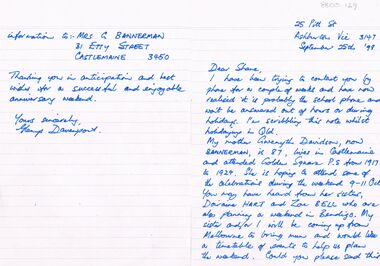 Document - GOLDEN SQUARE LAUREL STREET P.S. COLLECTION: RE  GWENYTH DAVIDSON, NOW BANNERMAN
