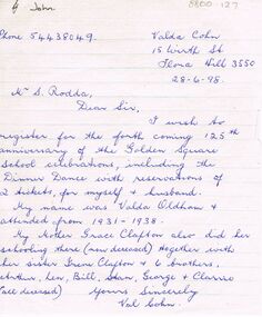 Document - GOLDEN SQUARE LAUREL STREET P.S. COLLECTION: VALDA OLDHAM(COHN)