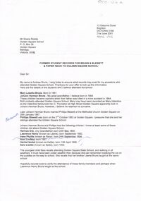 Document - GOLDEN SQUARE LAUREL STREET P.S. COLLECTION: ANDREW  BRUNS LETTER
