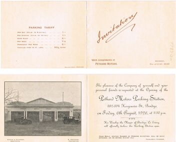 Document - RANDALL COLLECTION:  PETHARD MOTORS, BENDIGO, 6 August 1926