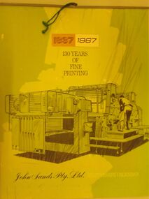 Document - LYDIA CHANCELLOR COLLECTION: 1837-1967 130 YEARS OF FINE PRINTING ANNIVERSARY CALENDAR