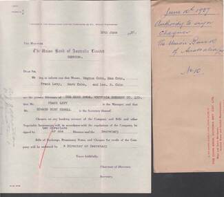 Document - COHN BROTHERS COLLECTION: AUTHORITY TO SIGN CHEQUES
