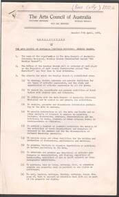 Document - MERLE HALL COLLECTION: CONSTITUTION OF THE ARTS COUNCIL OF AUSTRALIA (VICTORIA DIVISION), BENDIGO BRANCH (AMENDED 27/4/73)