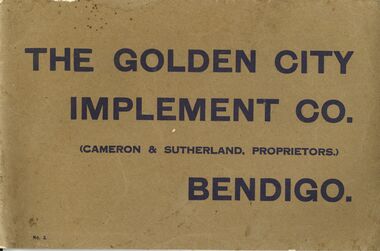 Book - ERROL BOVAIRD COLLECTION: THE GOLDEN CITY IMPLEMENT CO