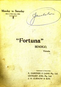 Book - FORTUNA COLLECTION: FORTUNA BENDIGO VICTORIA, 1934