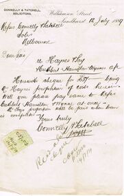 Document - CONNELLY, TATCHELL, DUNLOP COLLECTION: DOCUMENT