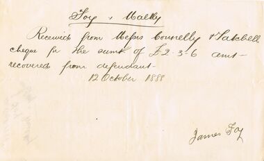Document - CONNELLY, TATCHELL, DUNLOP COLLECTION: DOCUMENT