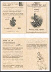 Document - ANZAC: SPIRIT OF GALLIPOLI MEDALLION INSERTS BRADFORD EXCHANGE