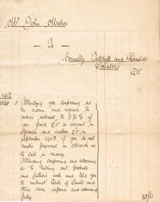 Document - CONNELLY, TATCHELL, DUNLOP COLLECTION: ACCOUNT