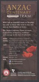 Document - ANZAC CENTENARY TRAM ADVERTISING BROCHURE