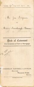 Document - CONNELLY, TATCHELL, DUNLOP COLLECTION: DOCUMENT