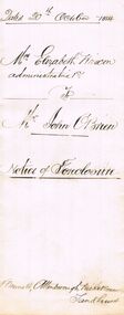 Document - CONNELLY, TATCHELL, DUNLOP COLLECTION: DOCUMENT