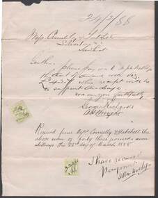 Document - CONNELLY, TATCHELL, DUNLOP COLLECTION: RECEIPT