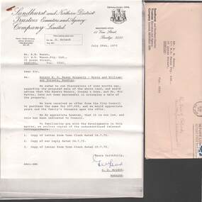 Document - W.D.MASON COLLECTION: LETTER, 29 July 1975