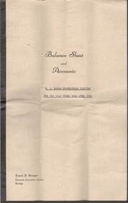 Document - W.D.MASON COLLECTION: BALANCE SHEET AND ACCOUNTS, 30 June 1950