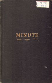 Book - CEPA COLLECTION: MINUTE BOOK, December 1st 1958