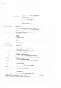 Document - NATIONAL COUNCIL OF WOMEN OF VICTORIA BENDIGO BRANCH COLLECTION: AGENDA