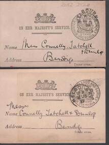 Document - CONNELLY, TATCHELL, DUNLOP COLLECTION: LETTER ACKNOWLEDGEMENT CARDS