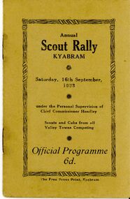 Book - ANNUAL SCOUT RALLY KYABRAM, 1933