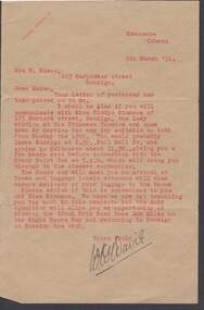 Document - W.D.MASON COLLECTION: LETTER, 5 March 1932