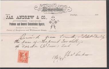 Document - CONNELLY, TATCHELL, DUNLOP COLLECTION:  JAS ANDREW & CO