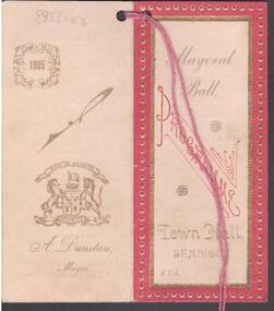 Document - W.D.MASON COLLECTION: MAYORAL BALL PROGRAMME, 4 July 1905