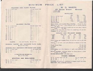Document - W.D.MASON COLLECTION: PRICE LIST