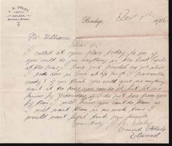 Document - W.D.MASON COLLECTION: REQUEST FORM, 7 December 1906