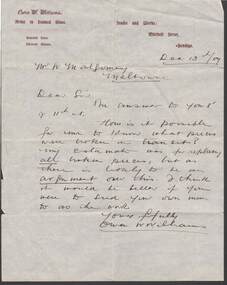Document - W.D.MASON COLLECTION: LETTER, 13 December 07