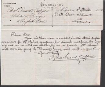 Document - W.D.MASON COLLECTION: MEMORANDUM, 5 March 1903
