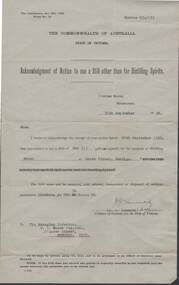Document - W.D.MASON COLLECTION: DISTILLATION ACT, 20-30 Sep.1938