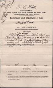 Document - W.D.MASON COLLECTION: CONDITIONS OF SALE, 28 June 1910