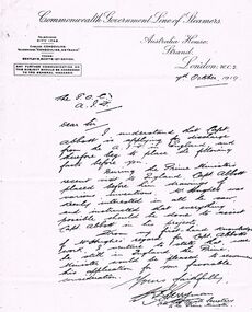 Document - BILL ASHMAN COLLECTION: CORRESPONDENCE