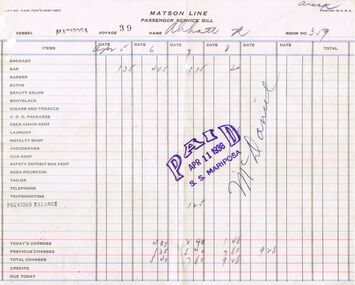 Document - BILL ASHMAN COLLECTION: CORRESPONDENCE