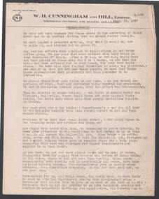 Document - BILL ASHMAN COLLECTION: CORRESPONDENCE