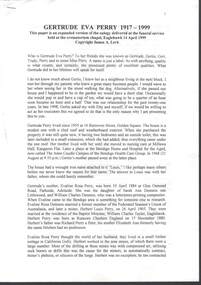 Document - GERTRUDE EVA PERRY, 14 April 1999