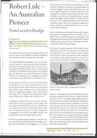 Document - ROBERT LISLE: AN AUSTRALIAN PIONEER