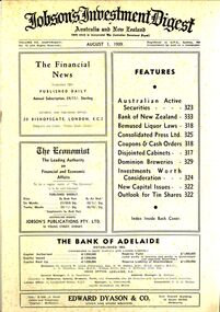 Book - HOBSONS INVESTMENT DIGEST, August 1st, 1939