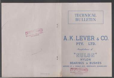 Booklet - BILL ASHMAN COLLECTION: CORRESPONDENCE