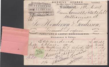 Document - CONNELLY, TATCHELL, DUNLOP COLLECTION:  ACCOUNT BEEHIVE STORES HENDERSON & GOODISON