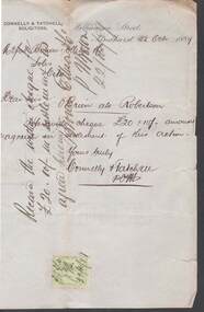 Document - CONNELLY, TATCHELL, DUNLOP COLLECTION:  CHEQUE FOR O'BRIEN & ROBERTSON