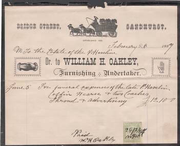 Document - CONNELLY, TATCHELL, DUNLOP COLLECTION: WILLIAM H. OAKLEY INVOICE