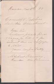 Document - CONNELLY, TATCHELL, DUNLOP COLLECTION:  LETTER TO MICHAEL FLANNERY
