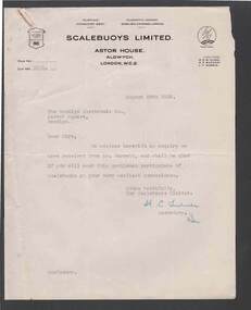 Document - BILL ASHMAN COLLECTION: CORRESPONDENCE