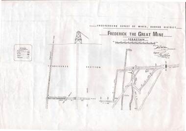 Map - STRUGNELL COLLECTION: UNDERGROUND SURVEY OF MINES, BENDIGO DISTRICT, 7-1-99