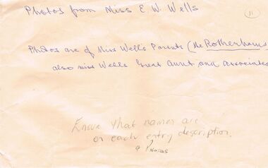 Document - ELMA  WINSLADE WELLS COLLECTION: ENVELOPE