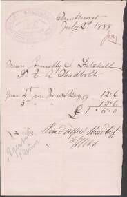 Document - CONNELLY, TATCHELL, DUNLOP COLLECTION: ACCOUNT ALFRED SHADBOLT