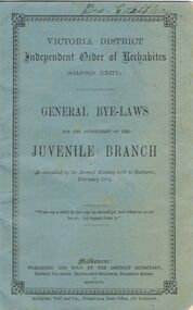 Book - INDEPENDENT ORDER OF RECHABITES BYE-LAWS