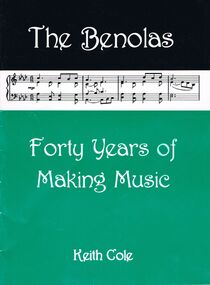 Book - THE BENOLAS, FORTY YEARS OF MAKING MUSIC, KEITH COLE, 1997