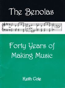 Book - THE BENOLAS, FORTY YEARS OF MAKING MUSIC, KEITH COLE, 1997